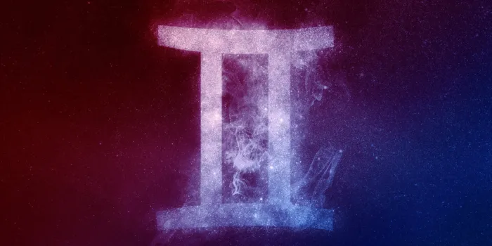 gemini zodiac sign red blue abstract night sky background gemini zodiac sign red blue abstract night sky background