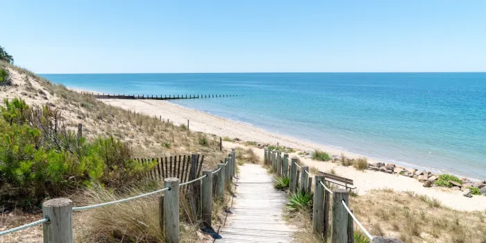landscape from atlantic coast from noirmoutier french island in web banner template